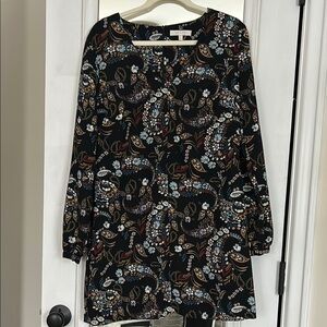 Wayf Floral Long Sleeve Dress - Navy and Multicolor